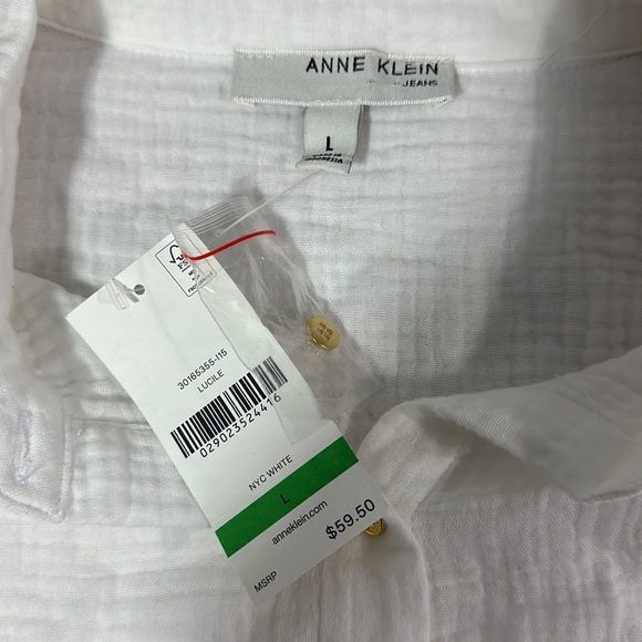 NWT Anne Klein Jeans button down blouse - Picture 4 of 5